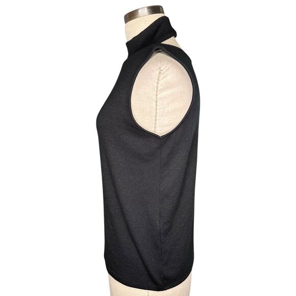 RAG & BONE Black Turtleneck Cut Out Sleeveless Tank Top Women's Size Small Basic - Picture 2 of 6